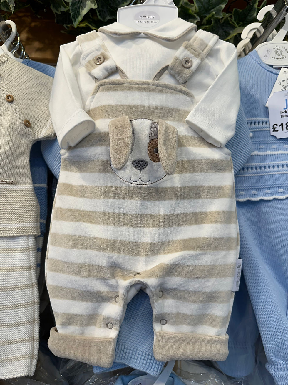 Baby Boy Velour Dungarees and Top