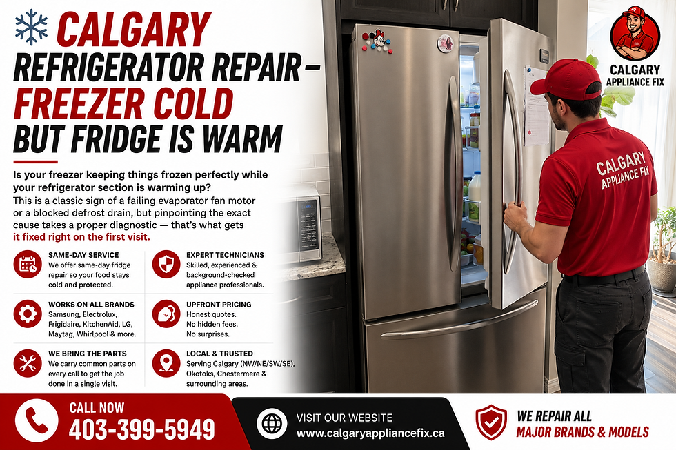 Calgary Refrigerator Repair — Freezer Cold But Fridge Is Warm