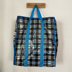 bolsa compras cuadrille azul