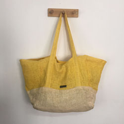 bolso amarillo arpillera