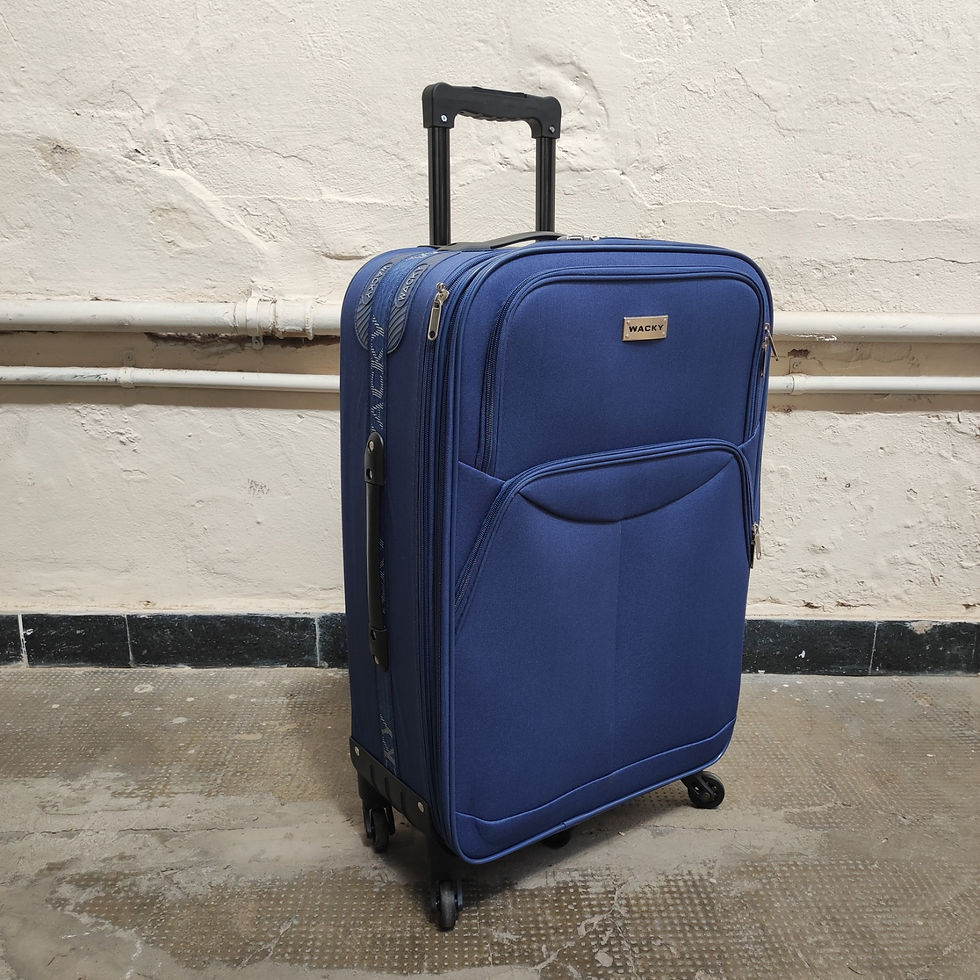 valija mediana azul tela