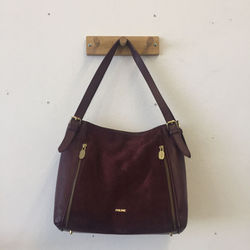 cartera prune bordo manija corta