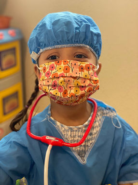 Preschool student dressed as a doctor