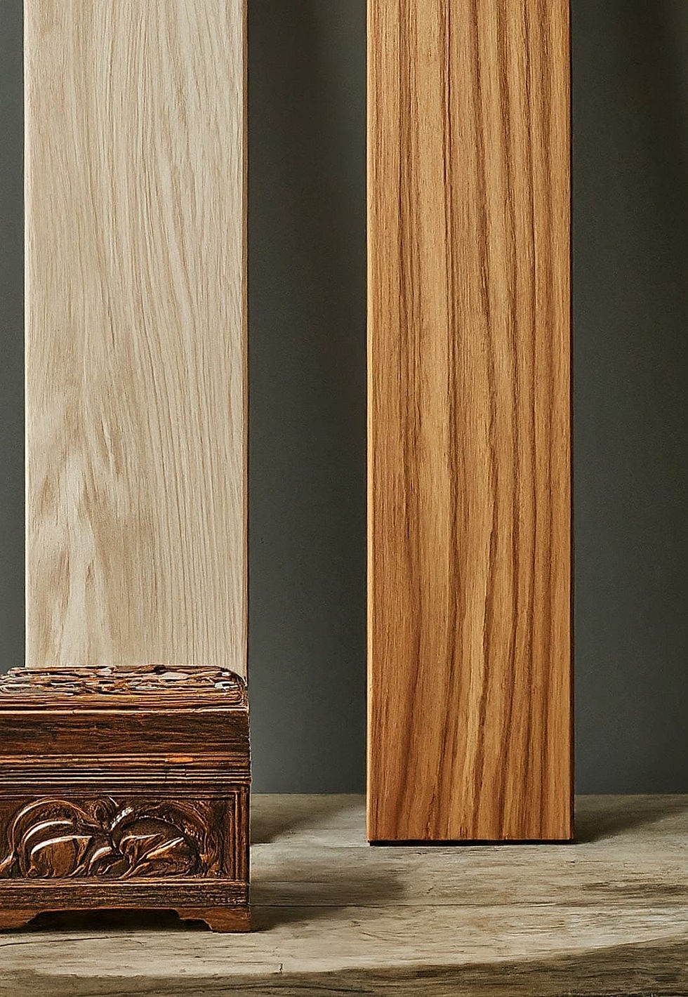 Beech wood and white oak wood