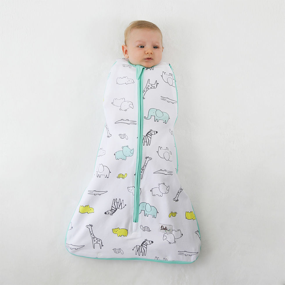 Thumbnail: Owli Sleeping Guru Swaddle/Sleeping Bag 0.5 TOG Zoo Zoo