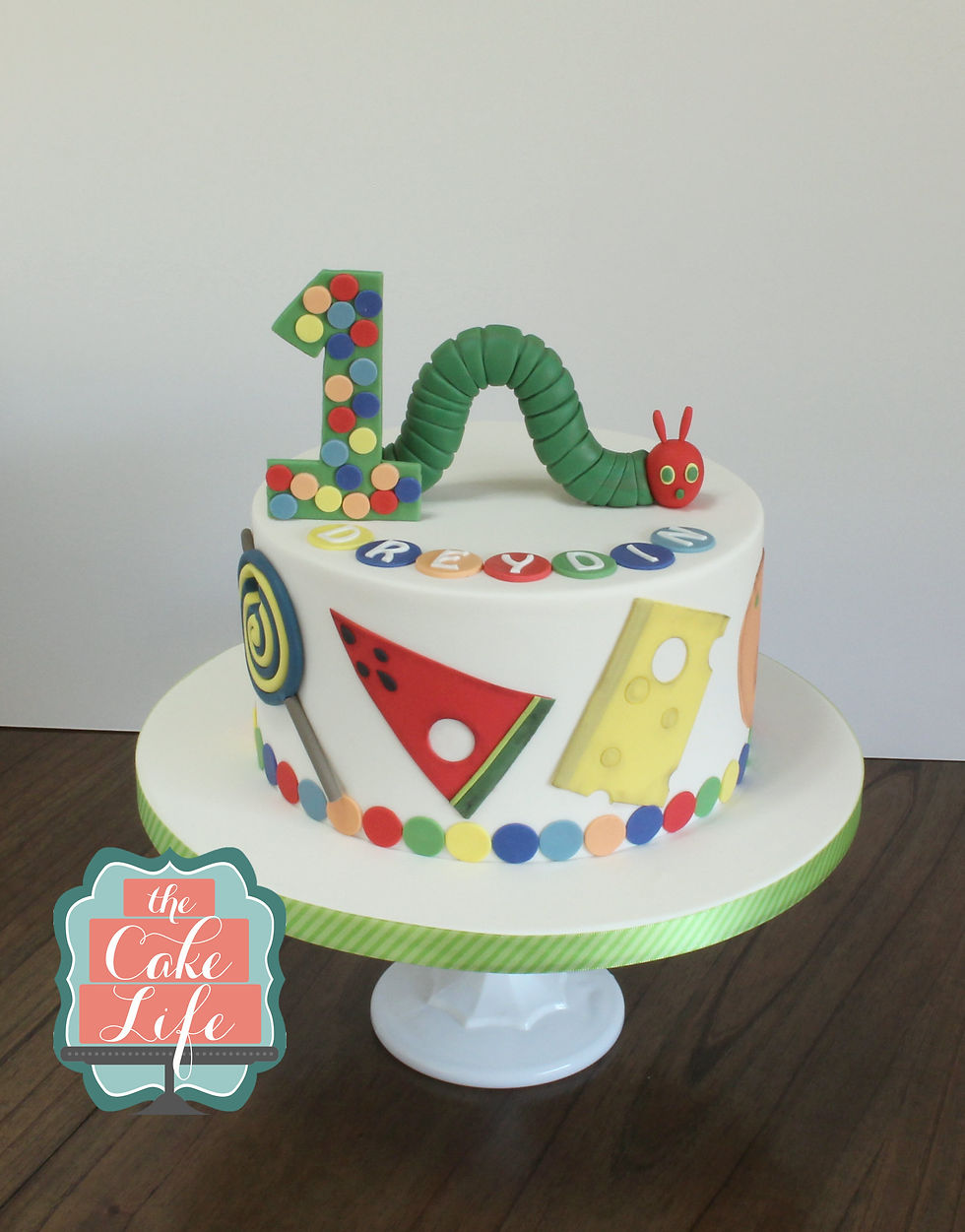 hungry caterpiller cake
