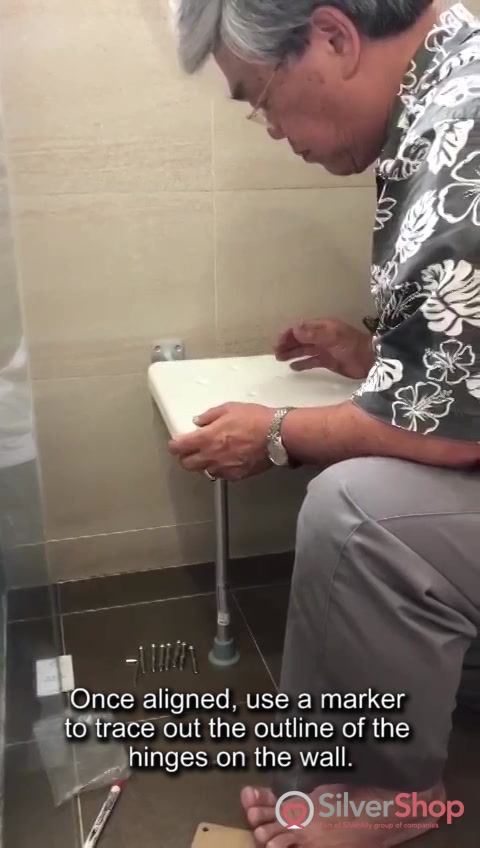 Thumbnail: Adjustable Foldable Shower Chair for Elderly