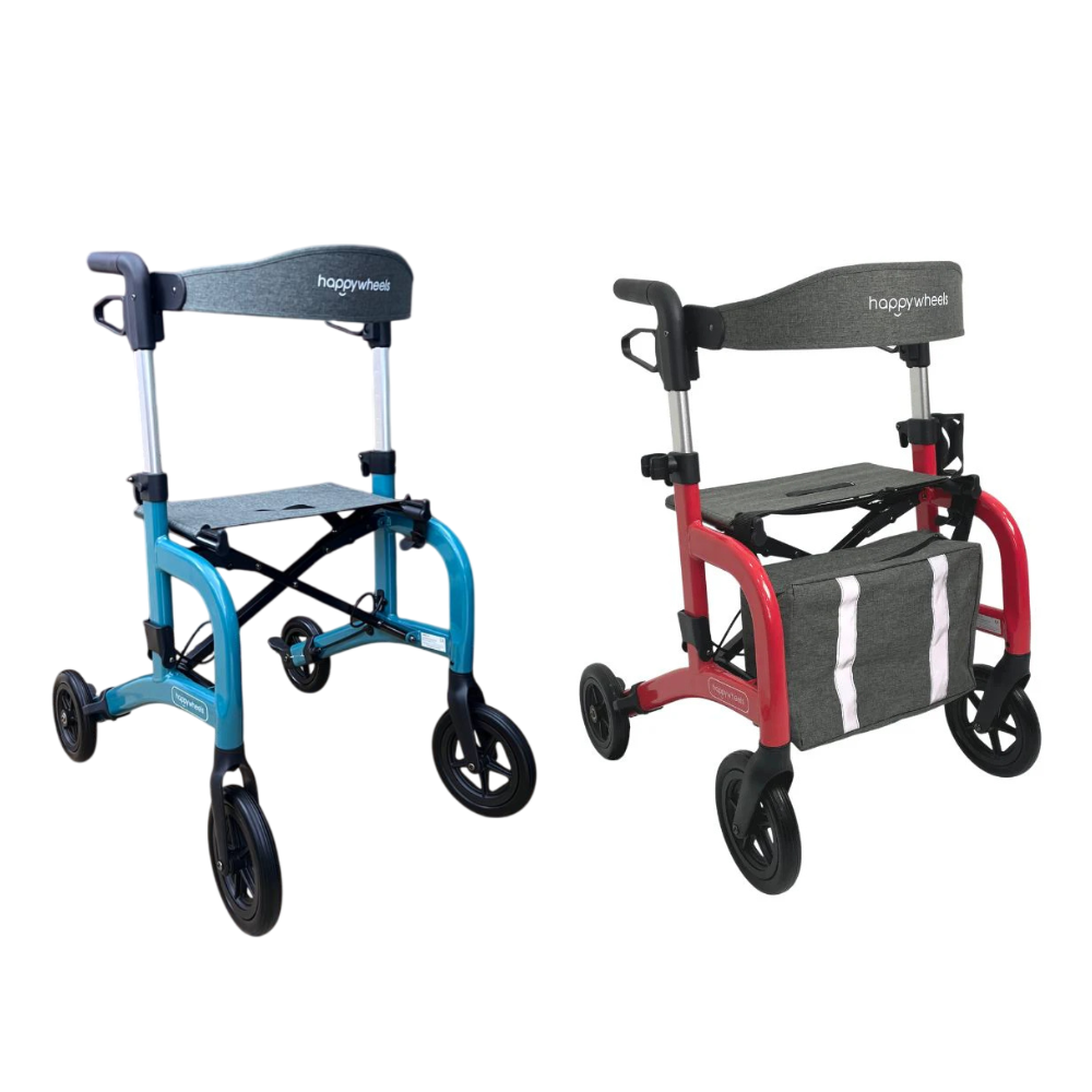HappyWheels Lightweight Foldable Travel Rollator