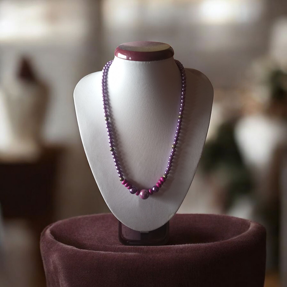 Naszyjnik - korale PURPLE  CHIC 