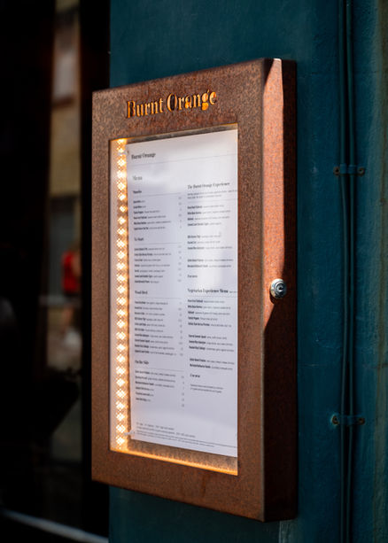 Burnt Orange restaurant menu 