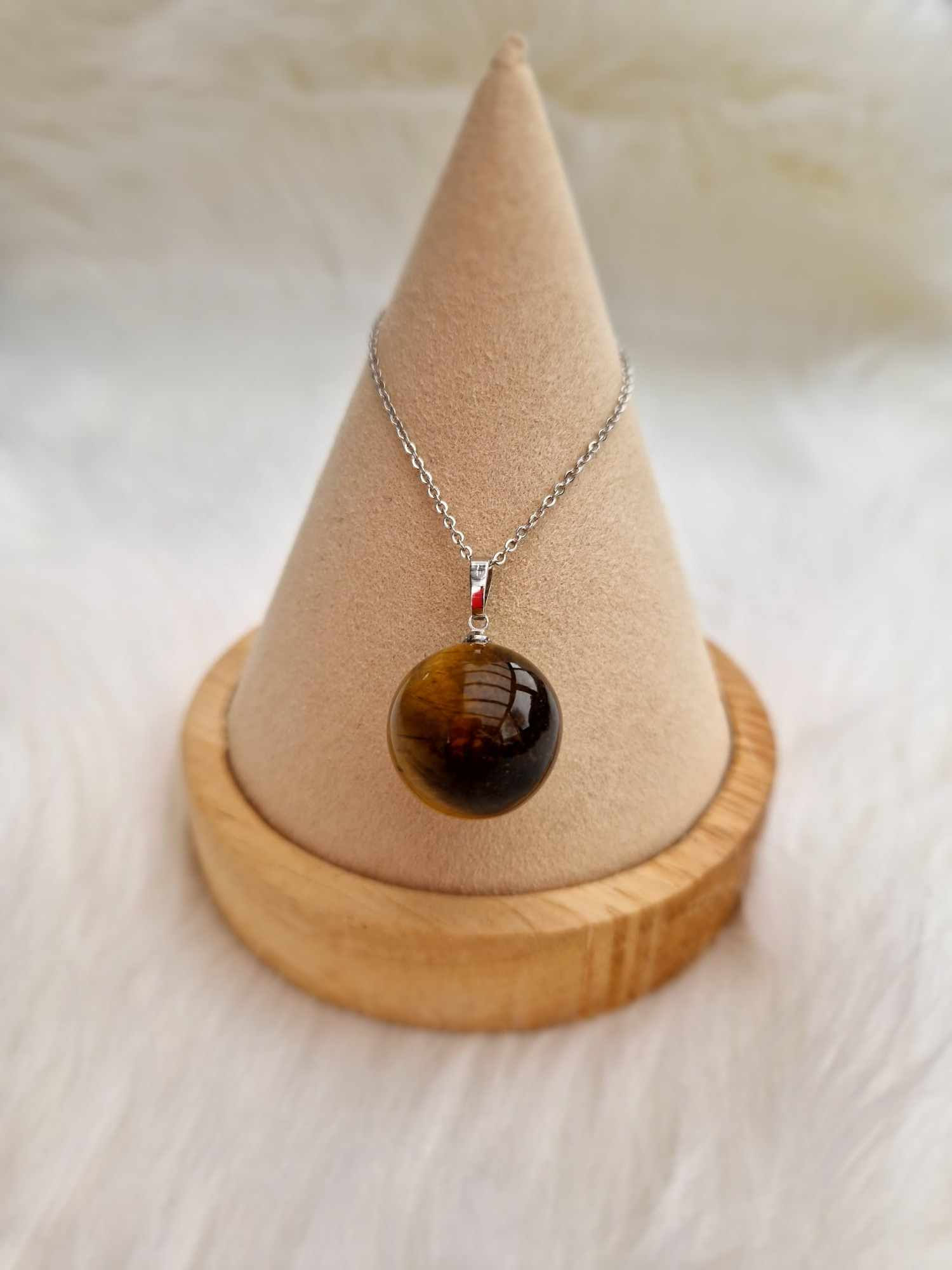 Pendentif Boule Œil de Tigre