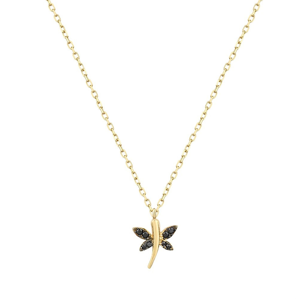 Miniatura: Collana in zircone con disegno di libellula