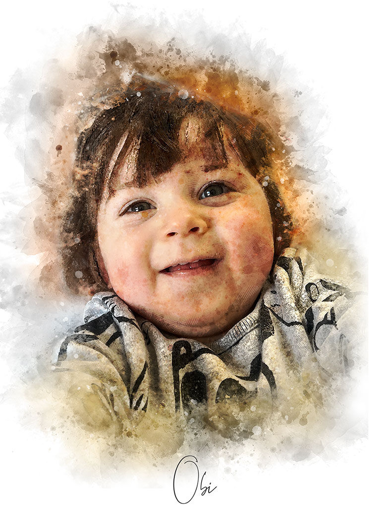 Thumbnail: Personalised watercolour photo print