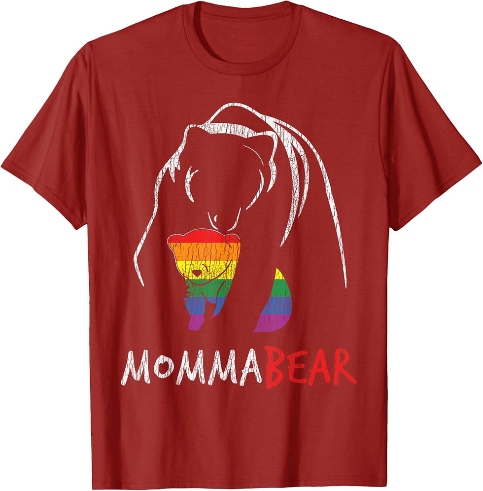 Thumbnail: Vintage Rainbow Mama Bear Hug Love Support Parent Pride LGBT T-Shirt