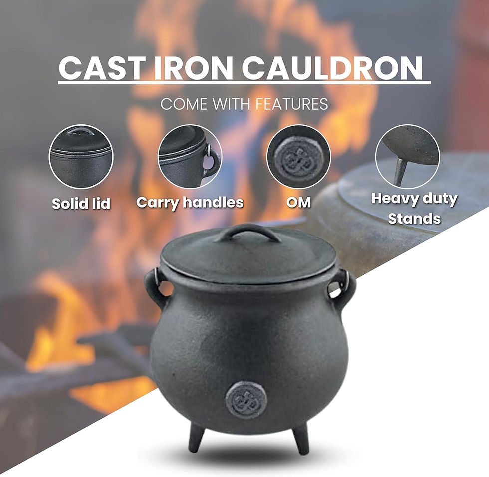 Thumbnail: Cast Iron Cauldron with Lid and Carry Handle 