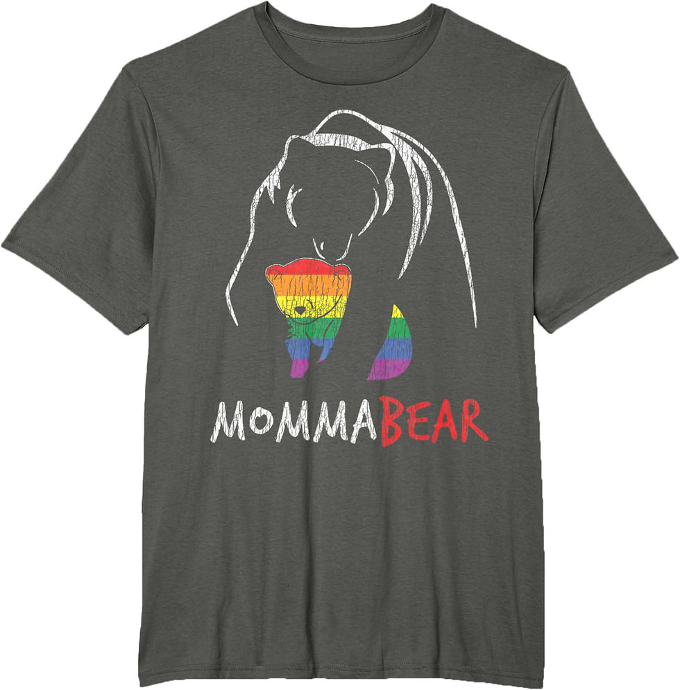 Thumbnail: Vintage Rainbow Mama Bear Hug Love Support Parent Pride LGBT T-Shirt