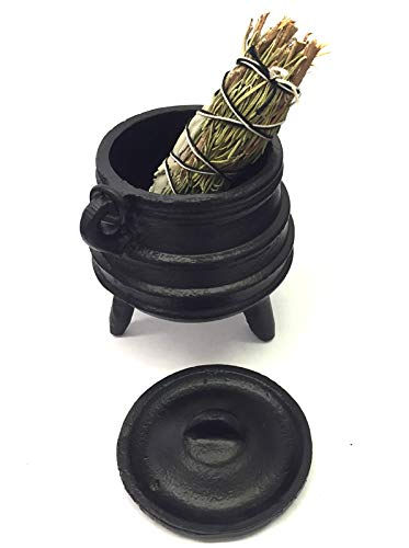 Thumbnail: Cast Iron Cauldron w/Handle & lid