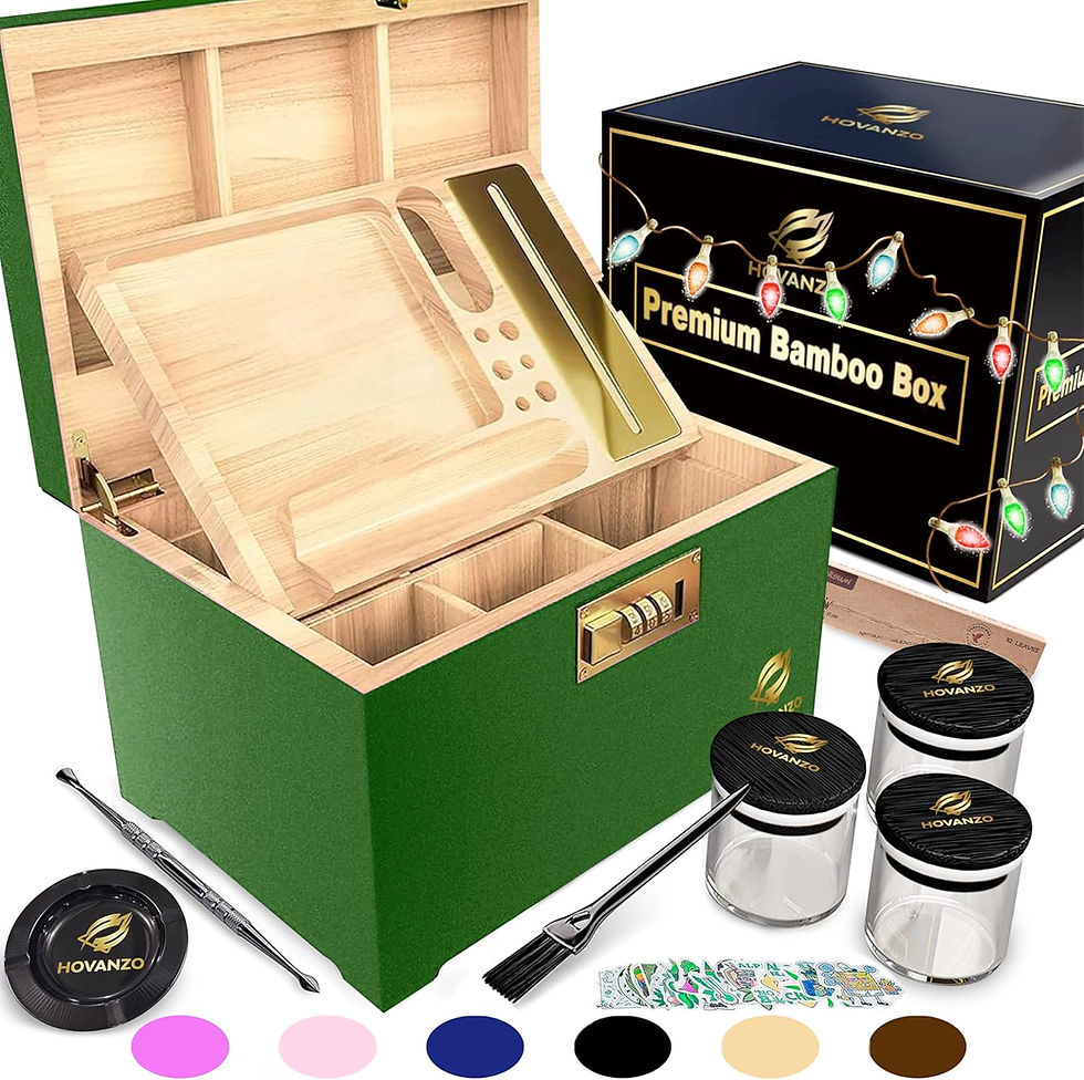 Thumbnail: Premium Large Bamboo Box - Decorative Box Wooden Locking Storage Box with Rolli