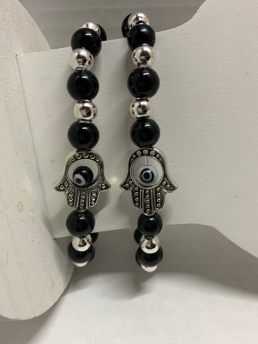 Thumbnail: Evil eye charm with Onyx Beads