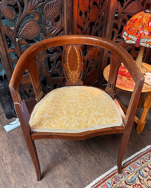 Edwardian Inlaid Mahogany Tub Chair c1905