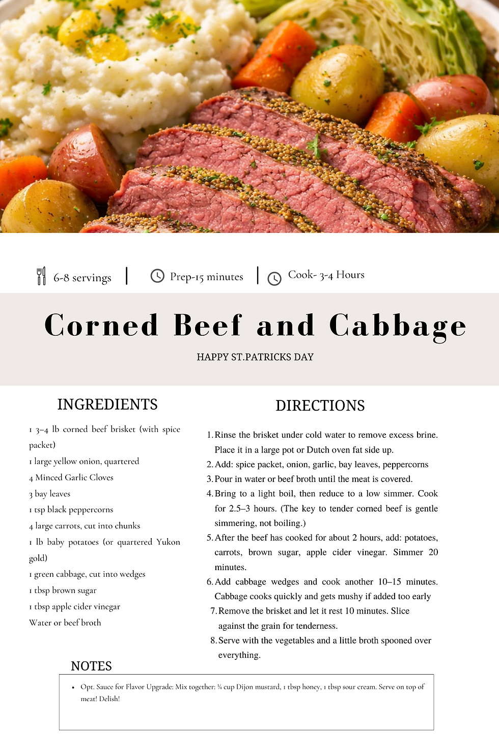 Recipe of the Month! Corned Beef and Cabbage