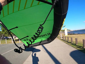 Slingshot rider Grant Hore Wing Skating at Woody Point QLD, Australia