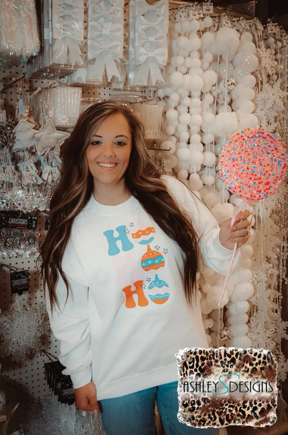 Thumbnail: Ho Ho Ho Christmas Sweatshirt, Christmas, Cute Colors Christmas Shirt