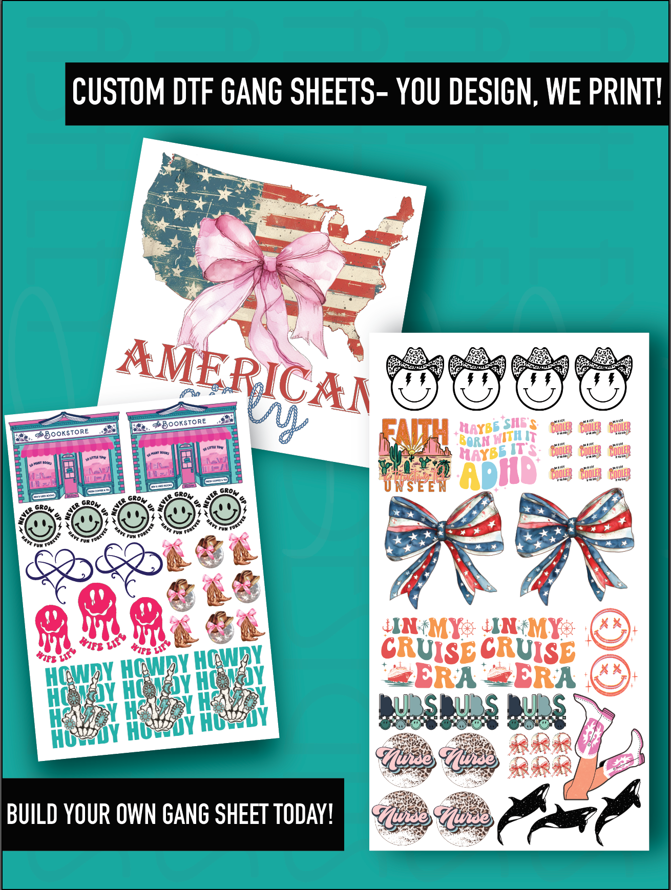 Gang Sheet DTF (Direct to Film) Print