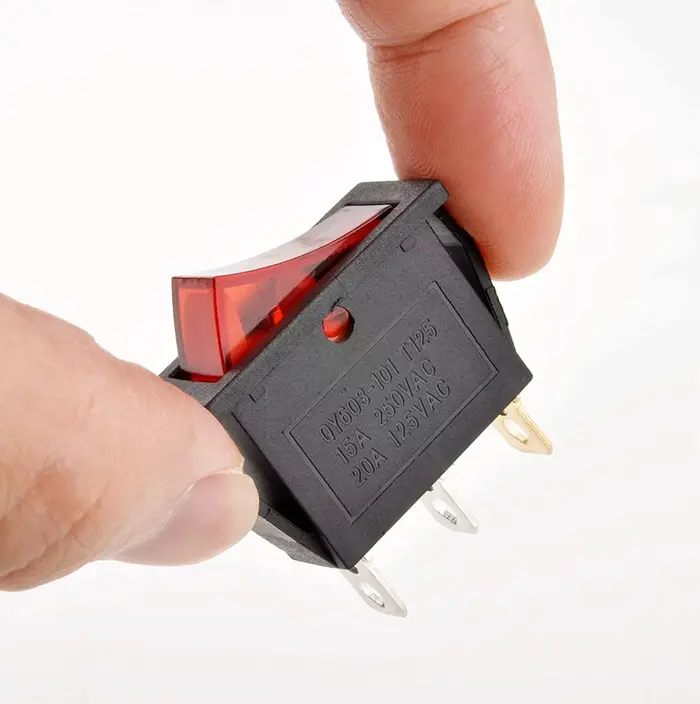 Illuminated LED On/Off SPST 3 Pin 2 Position Mini Boat Rocker Toggle Switch