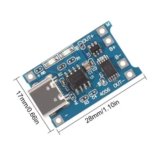 Thumbnail: 1 PCs 5V 1A 18650 Lithium Battery Charging Board TP4056 USB Type C Charge Module