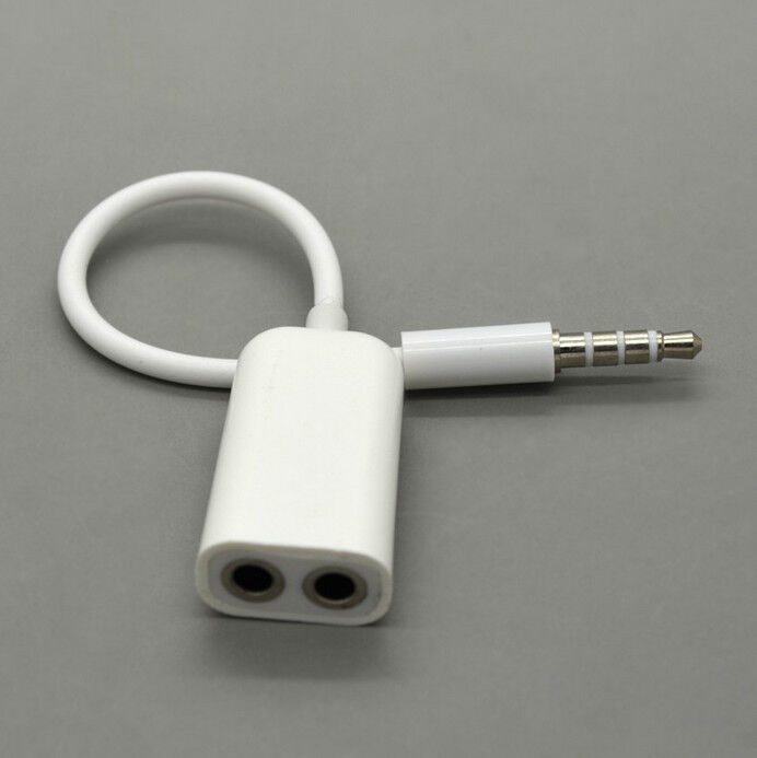 3.5mm Audio Jack to Headphone Microphone Splitter Converter Adaptor Mobile Iphon