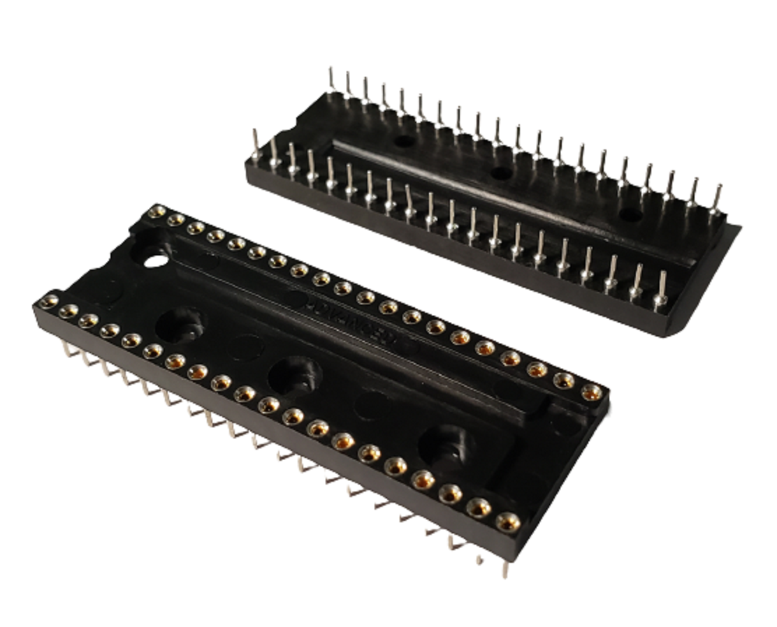 1 Piece Advanced 40 PIN IC SOCKET ROUND HOLE 40 DIP-40 Closed Frame BLACK