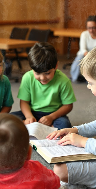 photo of kids ministry with Bible studie