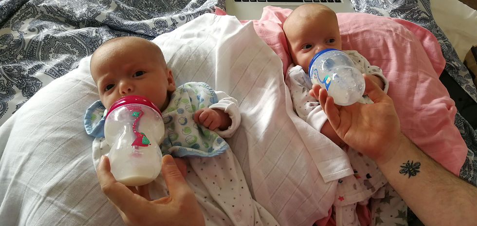 Formula feeding twins