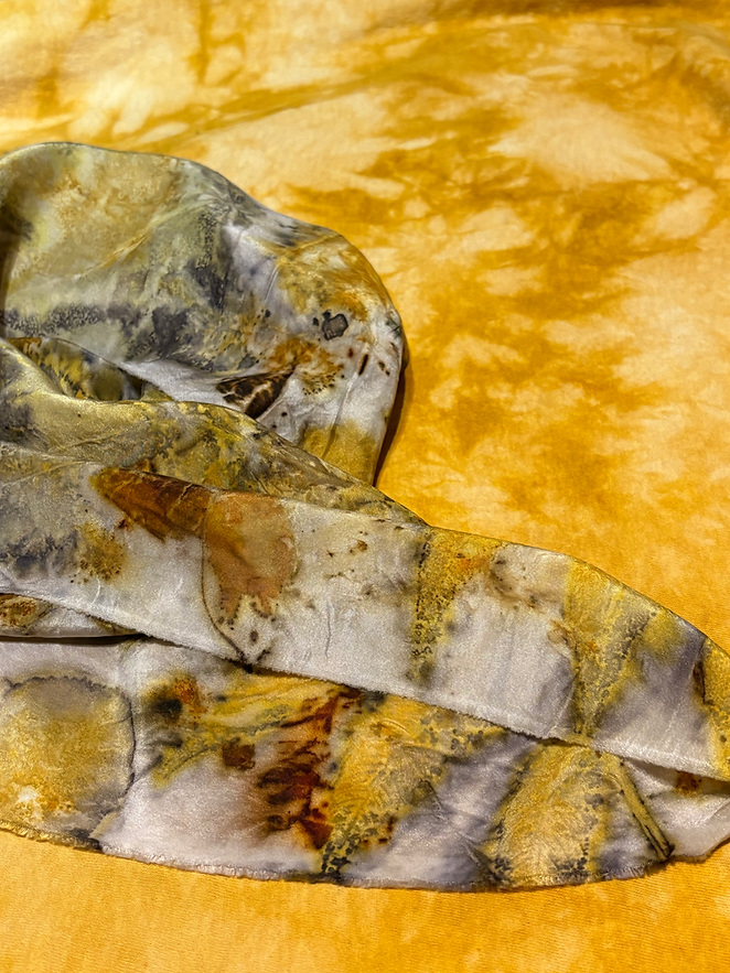 eco dyed fabric, silk scarf and shirt