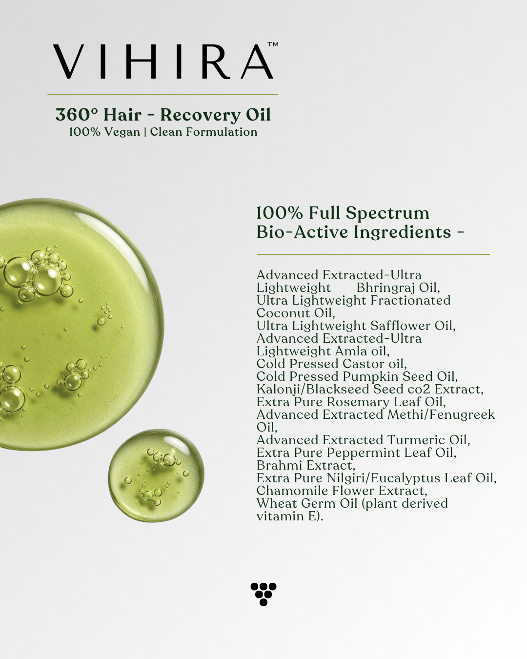 Vihira 360 full spectrum bio active hair oil India chemical free