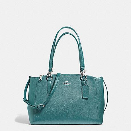 Thumbnail: SMALL CHRISTIE CARRYALL IN GLITTER CROSSGRAIN LEATHER
