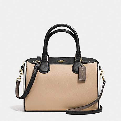 Thumbnail: COACH mini bennet satchel in geometric colorblock