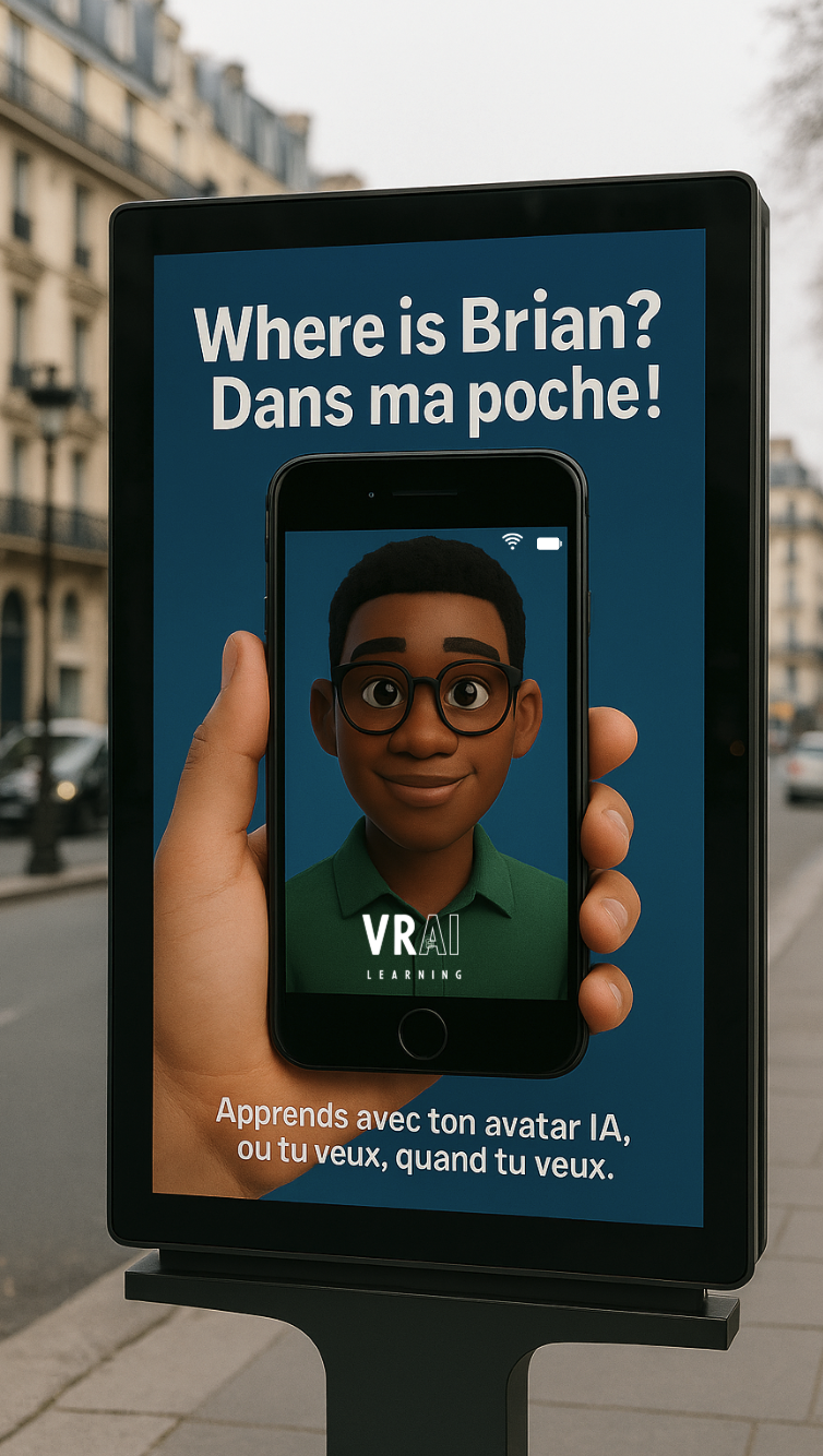 Apprenant en formation métier accompagné par un avatar IA