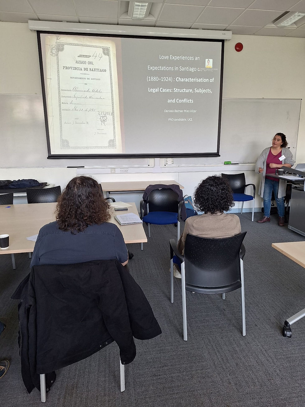 Daniela Belmar presented her paper in panel session 2. Photo credit: Claudio Ogass Bilbao