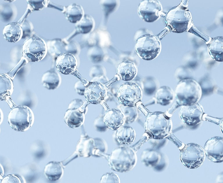 Abstract 3D rendering of transparent molecular structures symbolizing tranexamic acid and advanced skincare science for pigmentation correction.