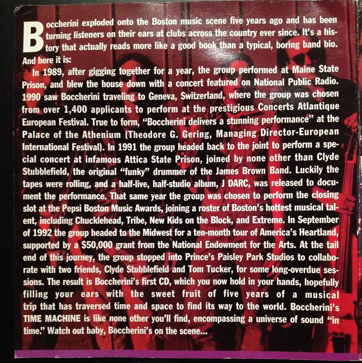 Thumbnail: Boccherini "Time Machine" CD DIGITAL DOWNLOAD