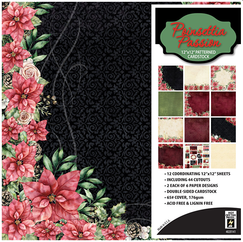 POINSETTIA PASSION 12"X12" PATTERNED CARDSTOCK