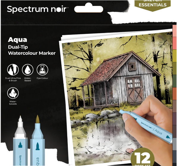 Spectrum Noir - Aqua 12pc-Sketch Essentials