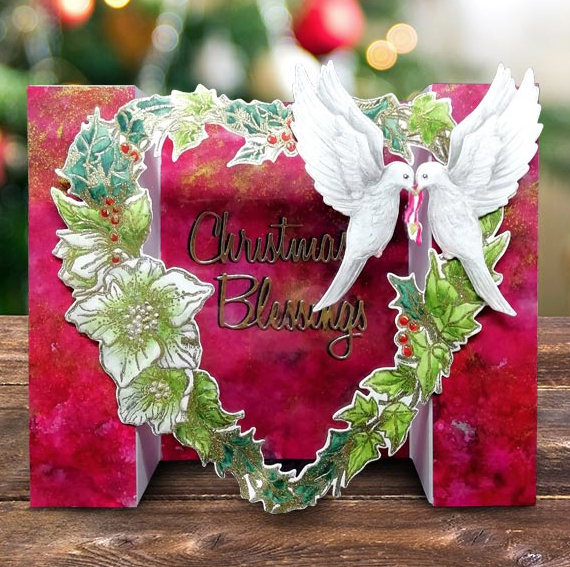 Thumbnail: Christmas Wreath Heart Die & Stamp Set
