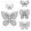 Thumbnail: Small Floral Butterfly Cling Stamp Set