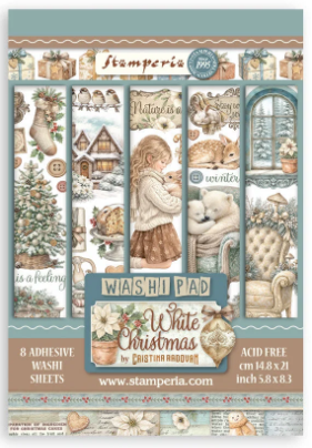 White Christmas Printed Washi Pad