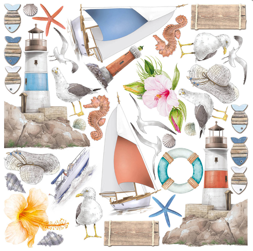 Thumbnail: Summer Breeze Vellum Fussy Cut 6"x6"