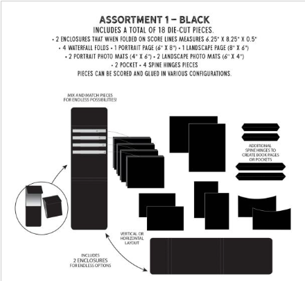 Thumbnail: Create-An-Album Foundation Inserts - Assort 1 - Black