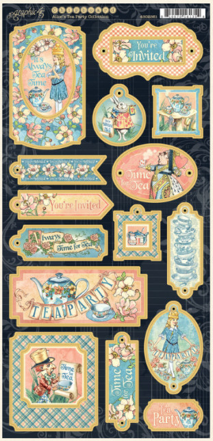 Alice's Tea Party Chipboard